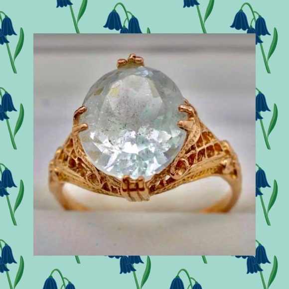 Jewelry - 💠VERY PRETTY “GENUINE” NATURAL AQUAMARINE RING💠